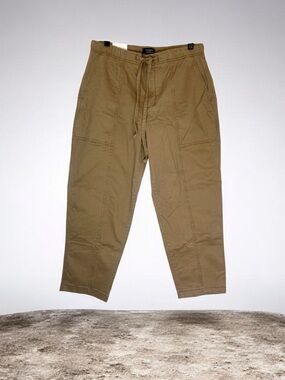 Banana Republic Women’s Cropped Straight Drawstring Pants in Khaki